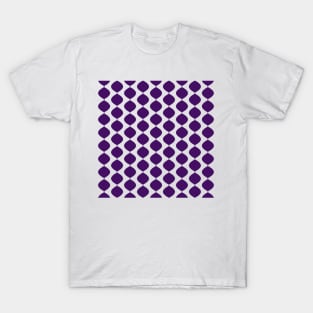 Mid Century Modern Retro 60s Waves Pattern  (Violet Dark) T-Shirt